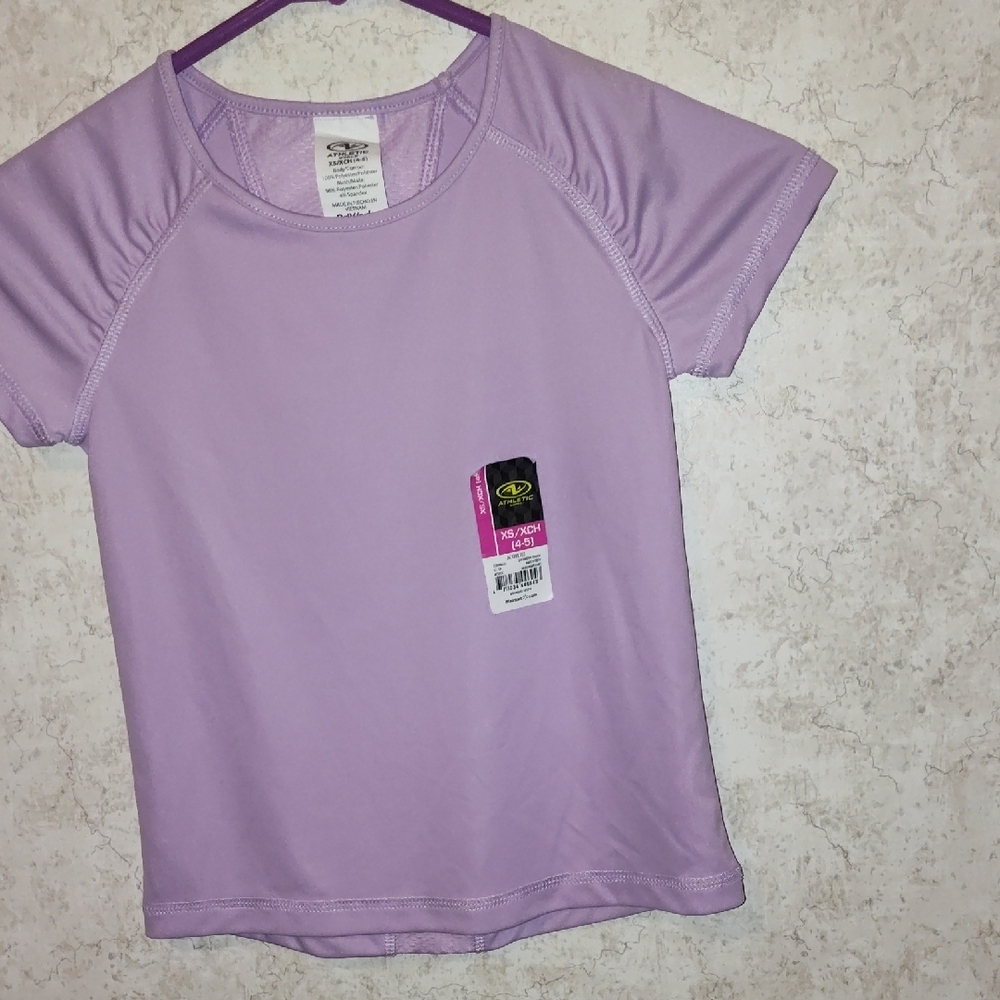 Athletic Works Purple Raglan Tee Fitted Short Sleeve